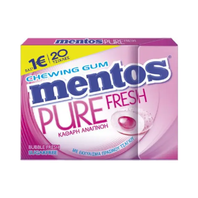 Mentos Pure Fresh Bubble 30gr Συσκ. 12 τμχ
