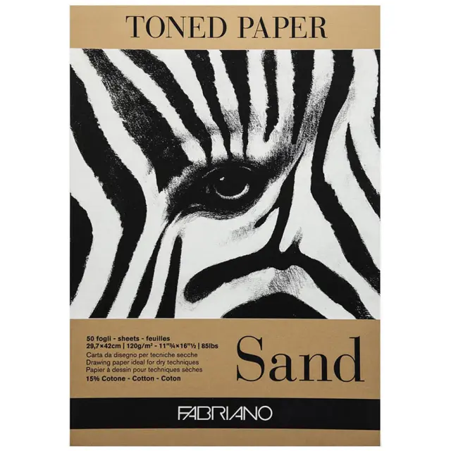 Μπλοκ Fabriano Toned Paper Sand για Ζωγραφική 120g/m² - A3 29.7x42cm - 50 Φύλλα