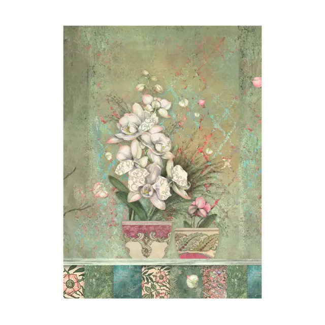 Σετ 8 ριζόχαρτα ντεκουπάζ Stamperia 10.5×14.8cm, Backgrounds, Orchids and Cats 2