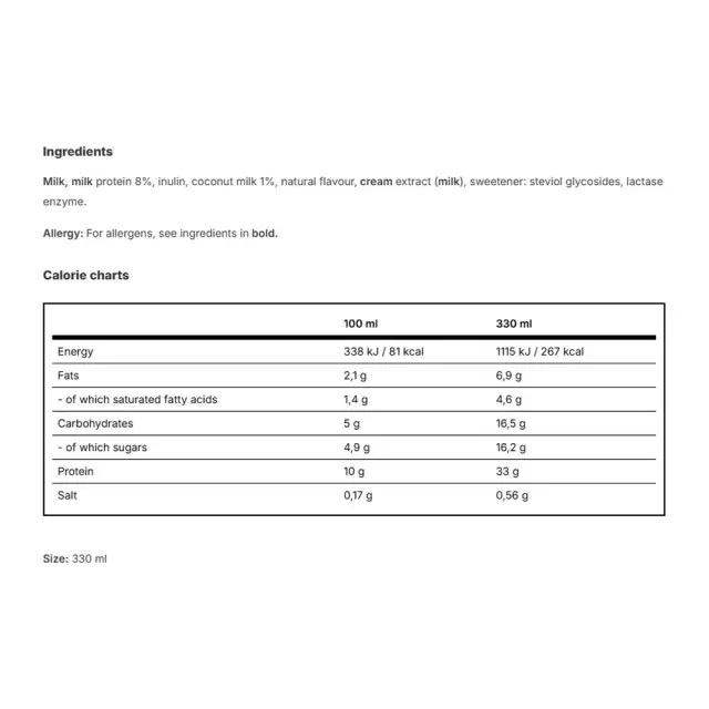 Vilgain Protein Milkshake Coconut Cream 2