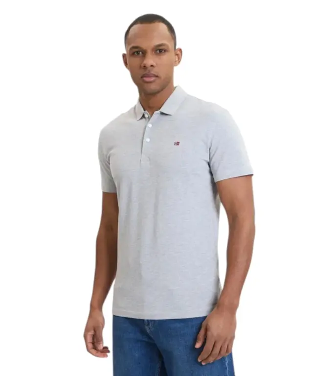 Napapijri - Ανδρικό T-shirt Polo Ealis SS Regular Fit NP0A4H8B-795 Γκρι - M