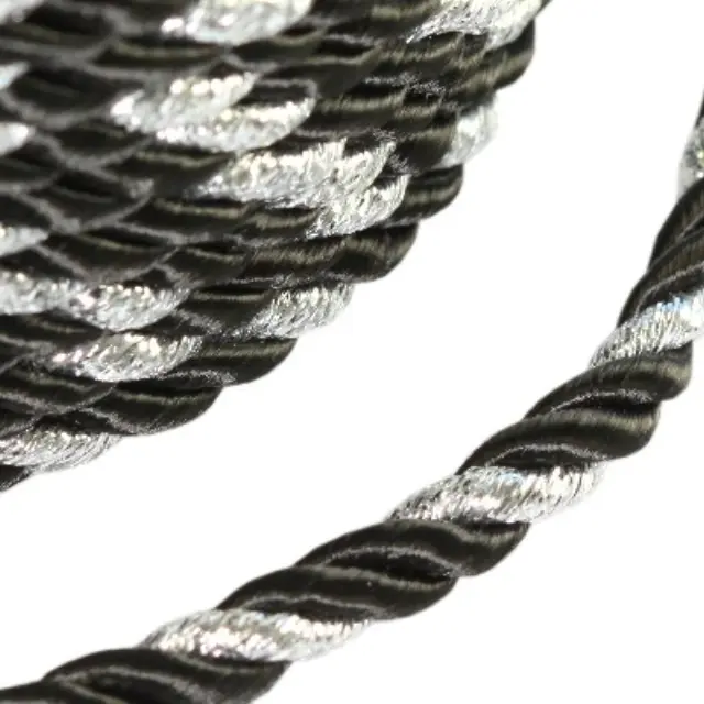 Κορδόνι Twisted Decorative Black Ø4mm ~5m