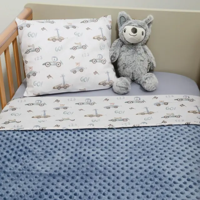 Minky ΝEW Κουβέρτα Κούνιας Διπλής Όψης 100x150 Des -421 Oliver Baby
