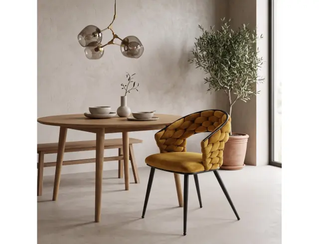 Kαρέκλα Sawyer Home Deco Factory με διαστάσεις 62x54x83cm - Mustard Yellow HD0358