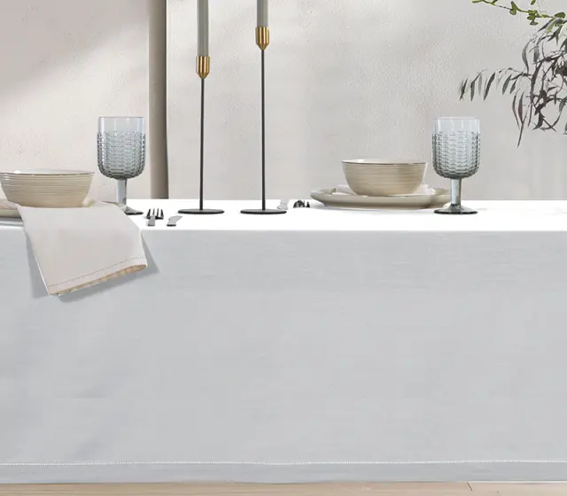 NEF-NEF ΤΡΑΠΕΖΟΜΑΝΤΗΛΟ STEADY 150X250 NEF-NEF HOMEWARE, 100% BAMBAKI - WHITE (037543)