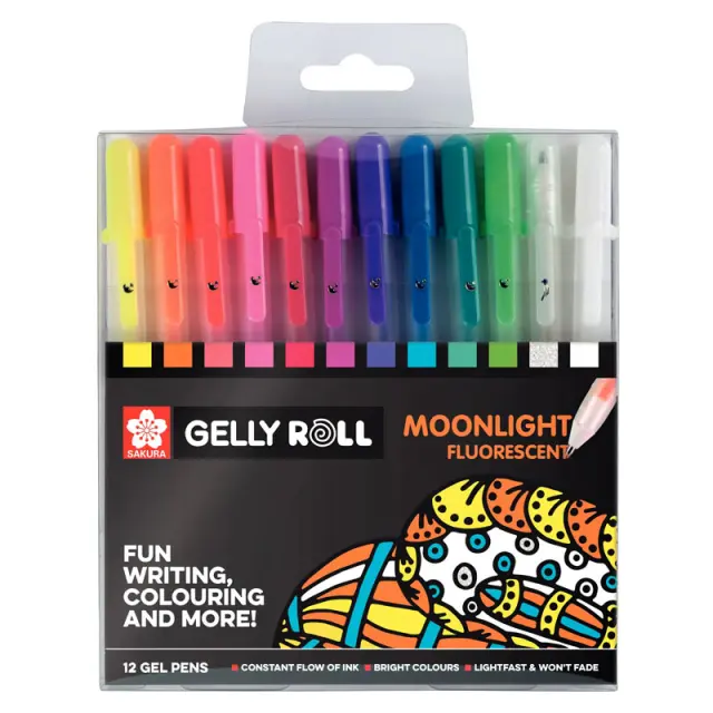 Σετ 12 Gel Στυλό Sakura Gelly Roll Moonlight Fluorescent