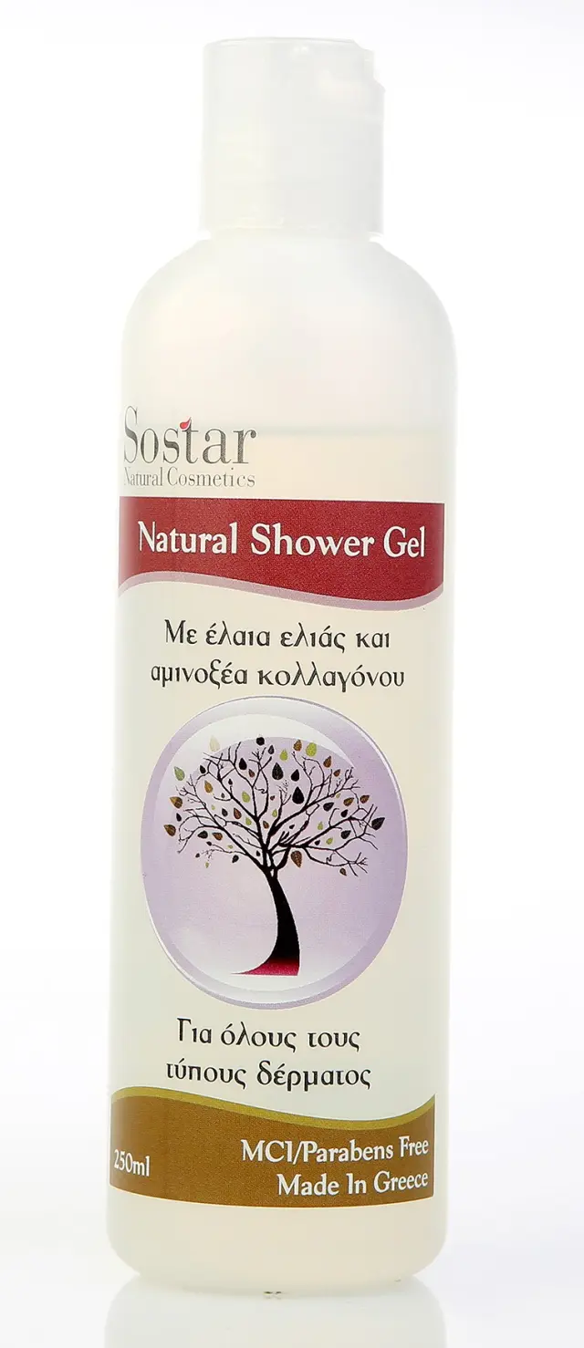 Sostar | Natural Shower Gel | Απαλό Αφρόλουτρο με Έλαιο Ελιάς και Αμινοξέα Κολλαγόνου | 250 ml
