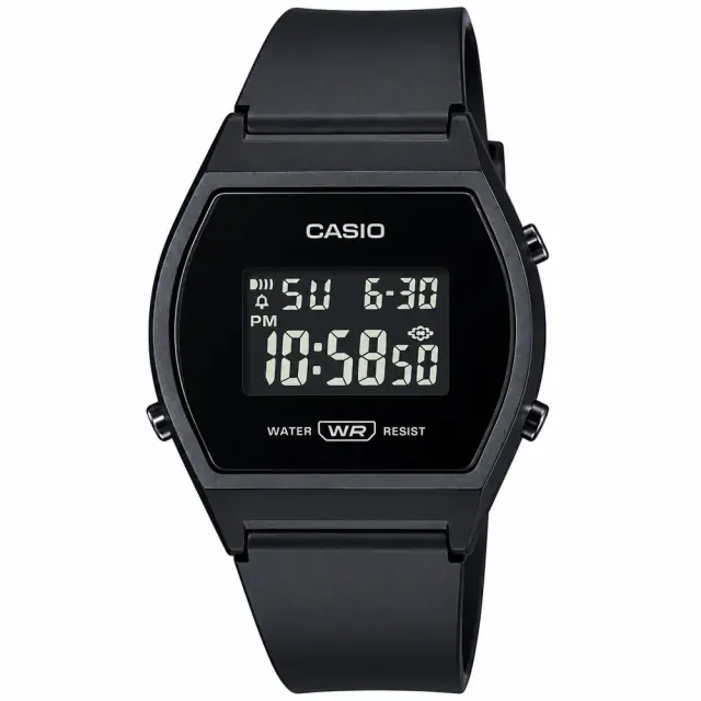 Γυναικείο Ψηφιακό Ρολόι Casio 11-LW-204-1BEF Μαύρο με Μαύρο Λουράκι