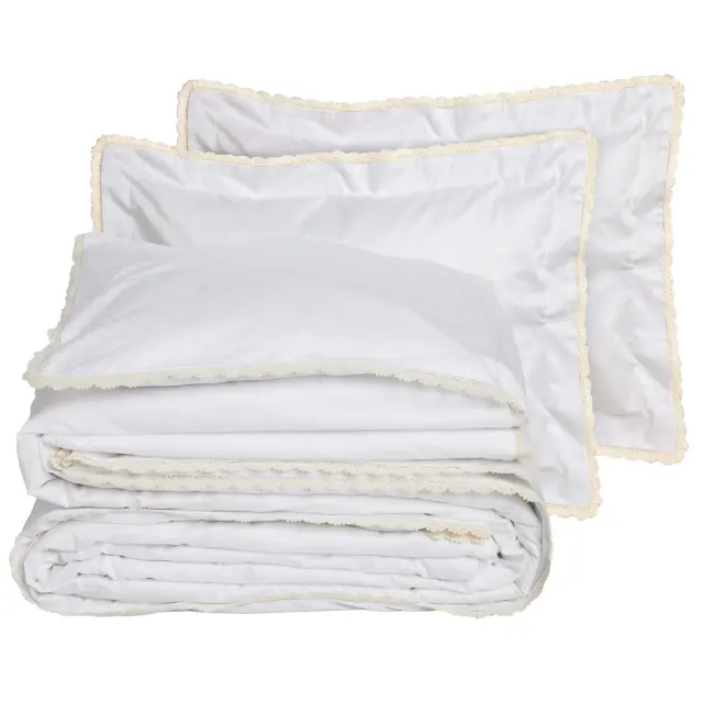 Σετ Σεντόνια 260x280 King Size Prestige Das Home 1708 White Χωρίς Λάστιχο100% Βαμβακoσατέν 3
