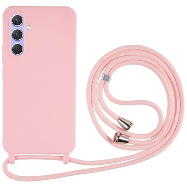 Slim Θήκη με Κορδόνι για τον Λαιμό για Samsung Galaxy A25- Pink OEM