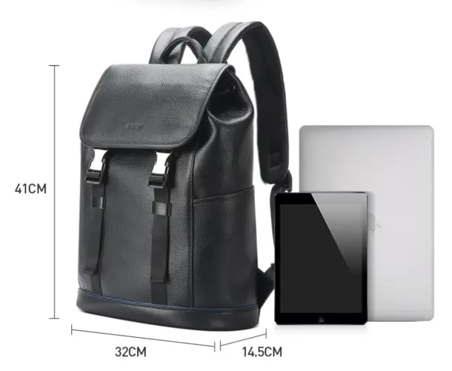Δερμάτινο Σακίδιο πλάτης Αντικλεπτικό 24L Laptop 15,6” Bopai 61-123391 μαύρο - One Size 2
