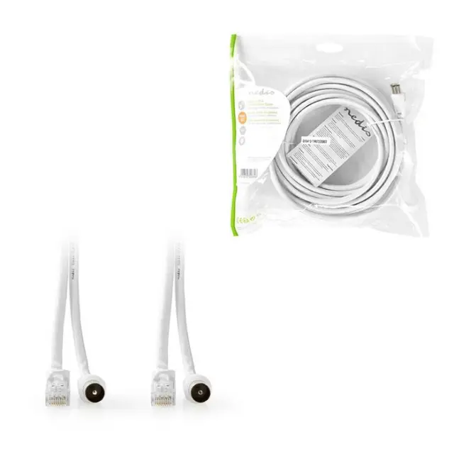 Συνδυασμός καλωδίων IEC (Coax) αρσ. - RJ45 CAT6 και IEC (Coax) θηλ - RJ45 CAT6, 5.0m.