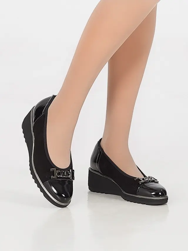 Soffice Sogno Μπαλαρίνες Γυναικείο δέρμα Nubuck/δέρμα λουστρίνι Μαύρο ASS/23122 NERO 2