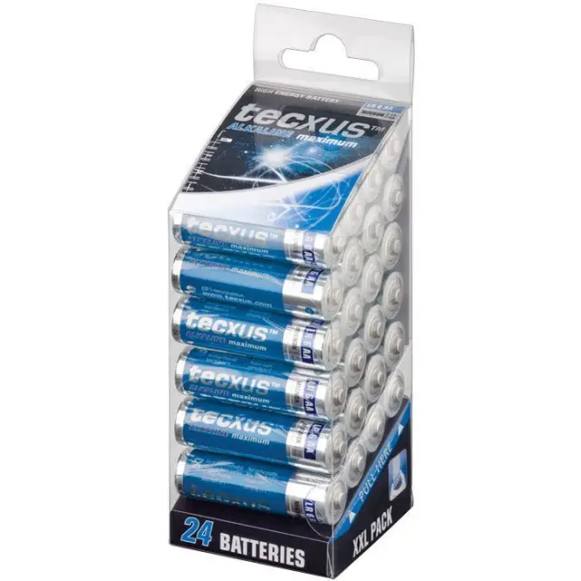 Αλκαλικές μπαταρίες - alkaline maximum 1.5V AA σε συσκευασία 24 μπαταριών.
