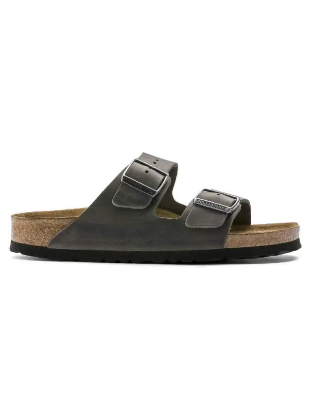Birkenstock Πέδιλα Unisex δέρμα Γκρί BIR/ARIZONA SOFT 552801 IRON 3