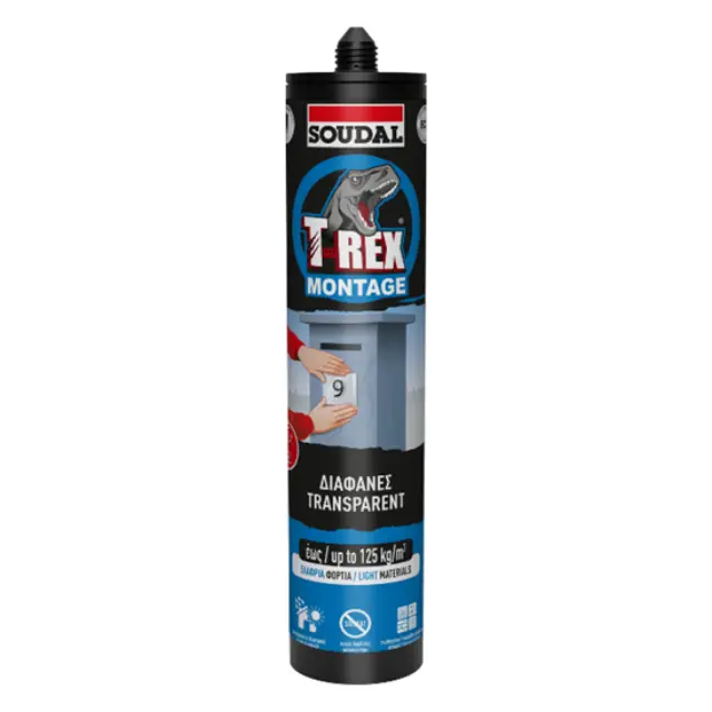 SOUDAL Τ-Rex Clear Μονταζόκολλα Υβριδική Διάφανη 310ml