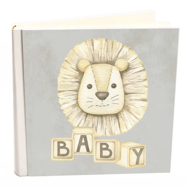 Άλμπουμ my album baby λιονταράκι boho style με ριζόχαρτο 35x35cm και κουτί άλμπουμ