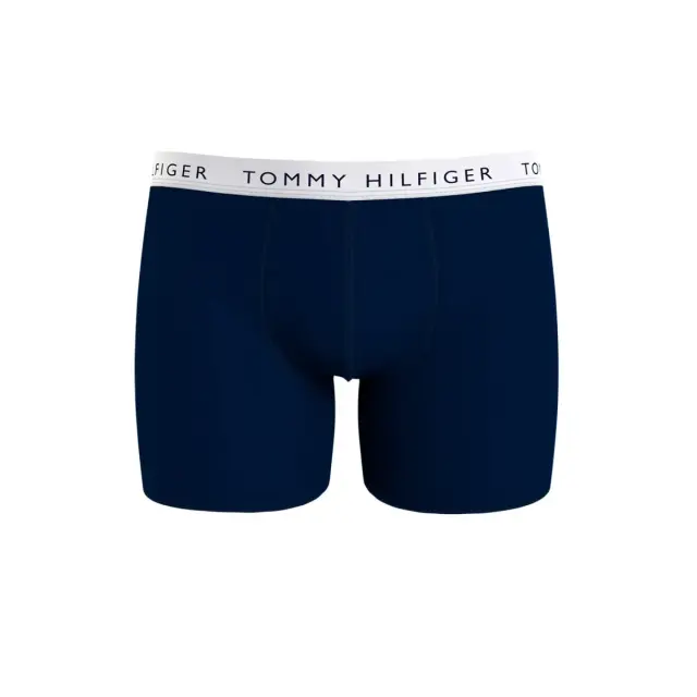 Tommy Hilfiger Ανδρικό Boxer Μακρύ Organic Cotton Trunks - Τριπλό Πακέτο, Χρώμα Prim Red-White-Desert Sky - S 3