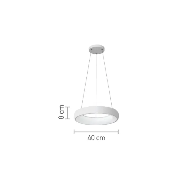 InLight Κρεμαστό φωτιστικό led 24W 3CCT από λευκό ακρυλικό D:40cm (42023-B-White) 3
