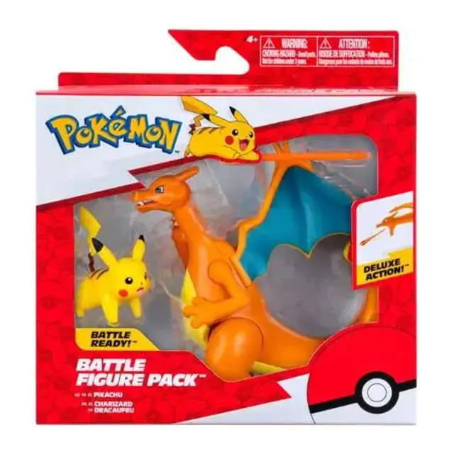 Jazwares Pokémon Battle Figure Σετ 2 Φιγούρων Charizard 11cm + Pikachu 5cm – PKW3459