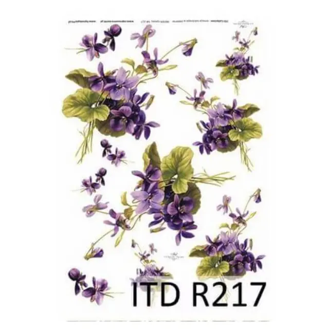 Ριζόχαρτο ITD, 21x29cm, Μωβ λουλούδια, R217