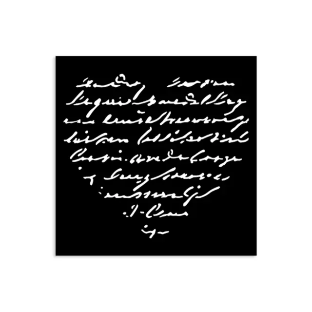 Thick Stencil Stamperia 12x12cm, Family, Καρδιά και κείμενο