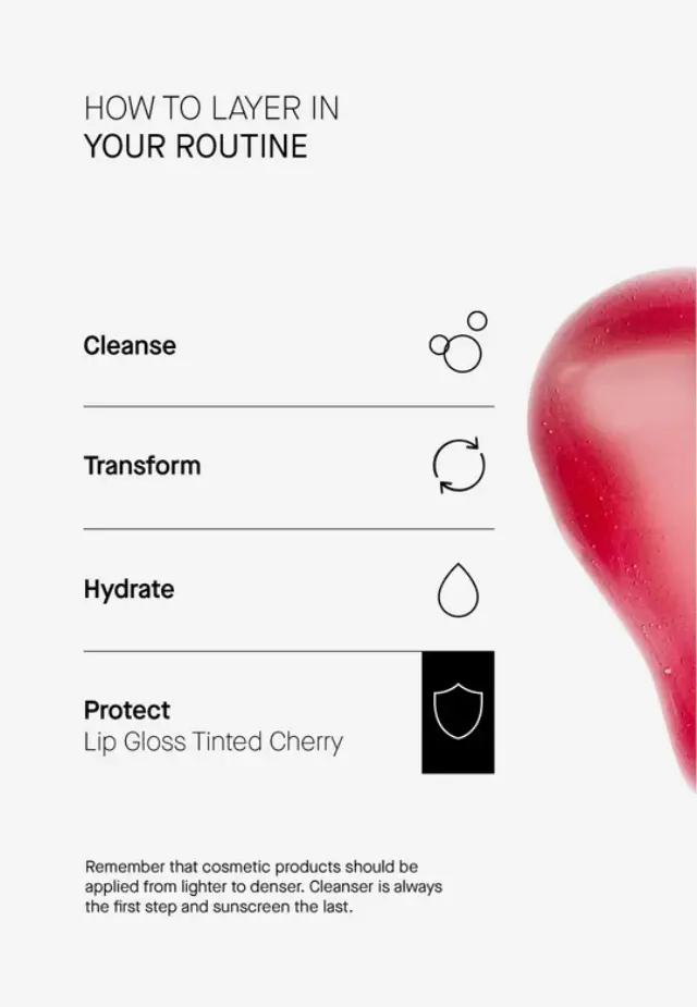 Niche Beauty Lab Transparent Lab Tinted Lip Gloss Cherry - Ενυδατικό βάλσαμο χειλιών Κεράσι με χρώμα και SPF50 15ml 3