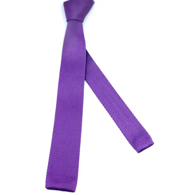 Πλεκτή Γραβάτα Μοβ Μονόχρωμη 5,5 cm 2
