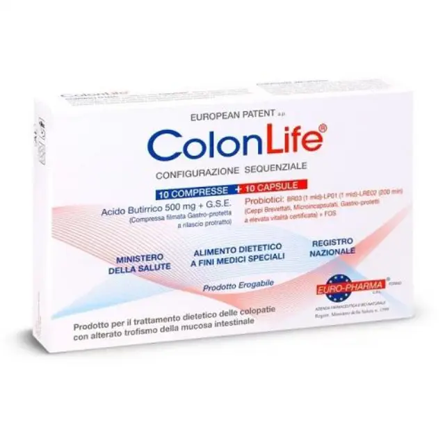 Bionat | ColonLife Συμπλήρωμα Διατροφής με Βουτυρικό οξύ και Προβιοτικά για Ευερέθιστο Έντερο | 10 tabs & 10 caps