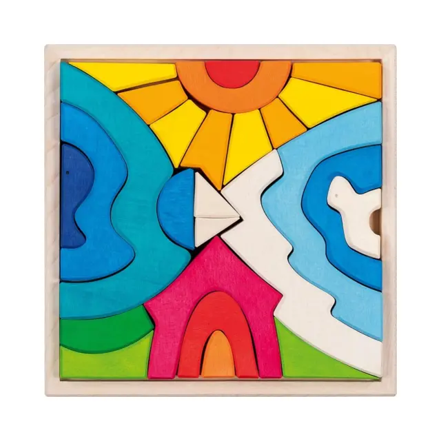 Goki Evolution Ξύλινα Πλακίδια Puzzle Τοπίο, Μικρή Πολική Αρκούδα (3+ ετών) 58351