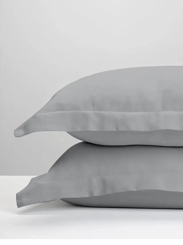 Μαξιλαροθήκες Oxford Satin Light Grey 50x70 Sunshine