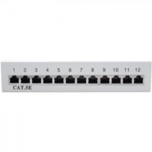 Patch panel κατηγορίας CAT 5e STP, 12 θυρών σε γκρι χρώμα. 2