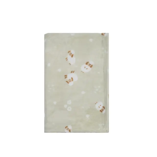 Κουβέρτα Fleece Αγκαλιάς Kentia Benzi Green-White-Brown 80x100 2
