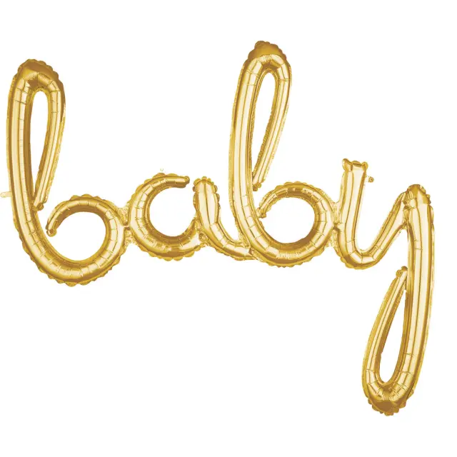 Μπαλόνι Φοιλ Script Phrase `Baby` Χρυσό 99 x 83 εκ