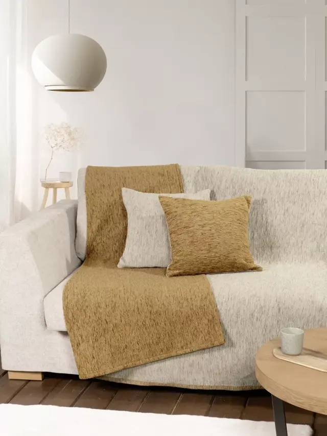 Ριχτάρι Διθέσιο 180x240 2 Οψεων Nima Caldo Beige-Gold 80% Chenille-20% Βαμβάκι