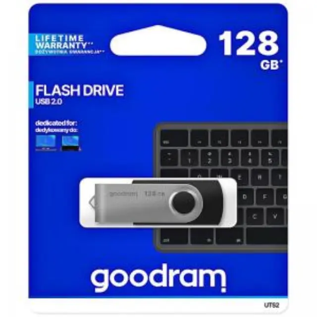 USB 2.0 Flash Disk GoodRam UTS2 USB A 20MB/s 128GB Μαύρο N71325 3