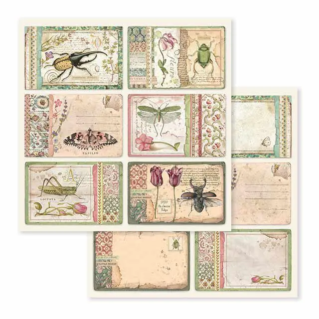 Χαρτί Scrapbooking Stamperia Διπλής Όψης - Spring Botanic Cards - 31x30cm