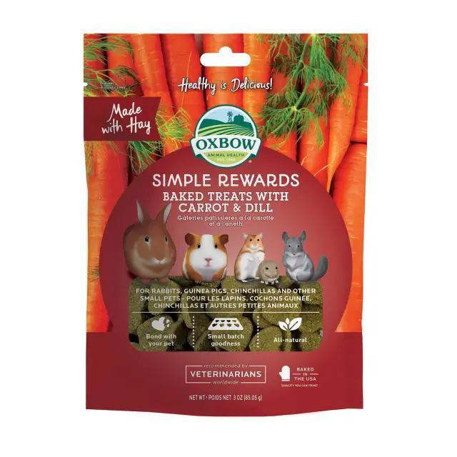 Oxbow Simple Rewards Baked Λιχουδιές Τρωκτικών με Καρότο & Άνηθο 56gr Μονόχρωμο