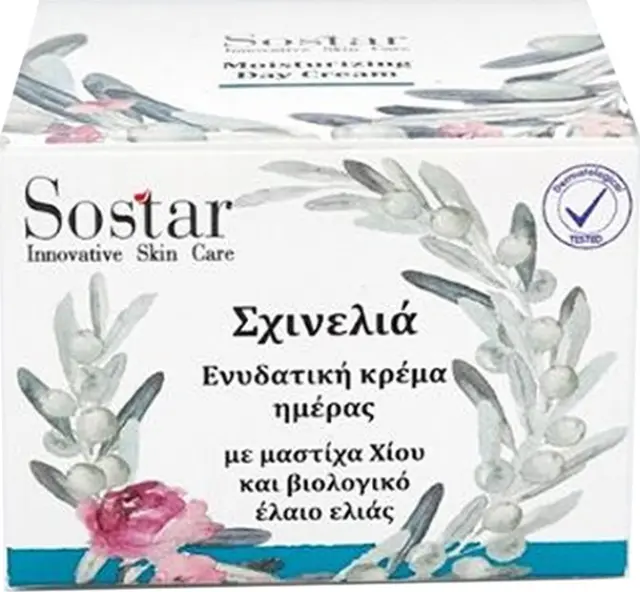 Sostar Σχινελιά Ενυδατική Κρέμα Ημέρας με Μαστίχα Χίου και Βιολογικό Έλαιο Ελιάς 50ml