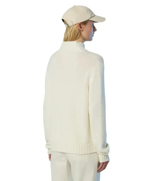 North Sails - Γυναικείο Πουλόβερ Mock-neck with maxi cable 095526-000-0105 Λευκό 3