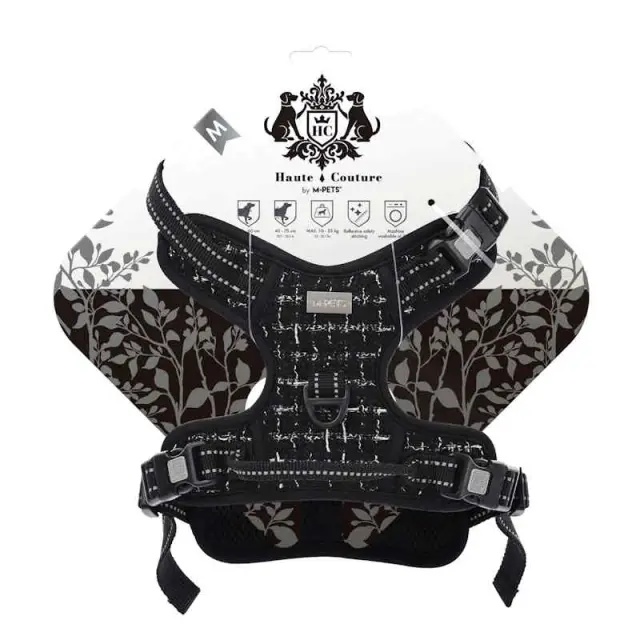 M Pets Haute Couture Επιστήθιο H Harness Μαύρο Μαύρο - M