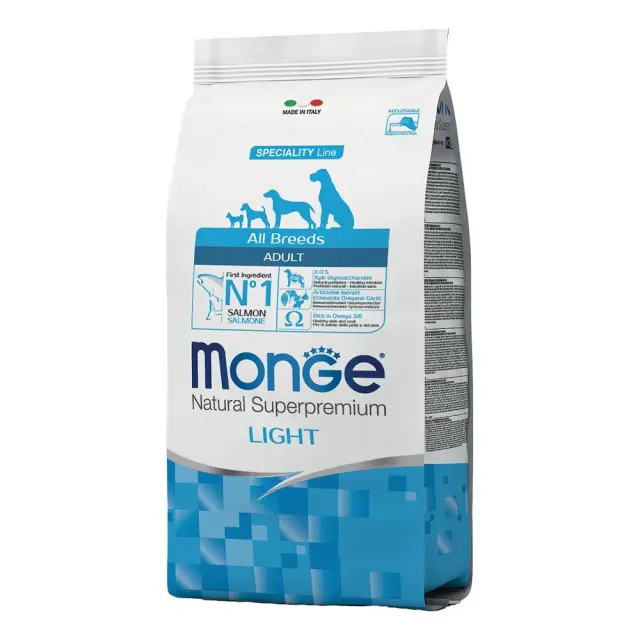 Monge Adult All Breed Light Ξηρά Τροφή Σκύλου Σολομός και Ρύζι 2.5kg