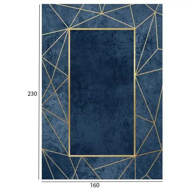 Χαλί σαλονιού με Κροσια Josiane μπλε - χρυσό 160x230 εκ. 2