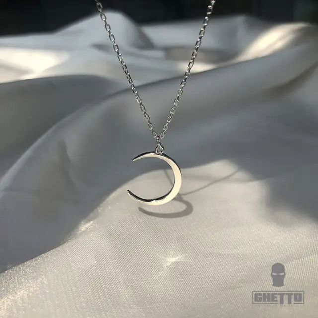 Ghetto Moon Necklace Silver