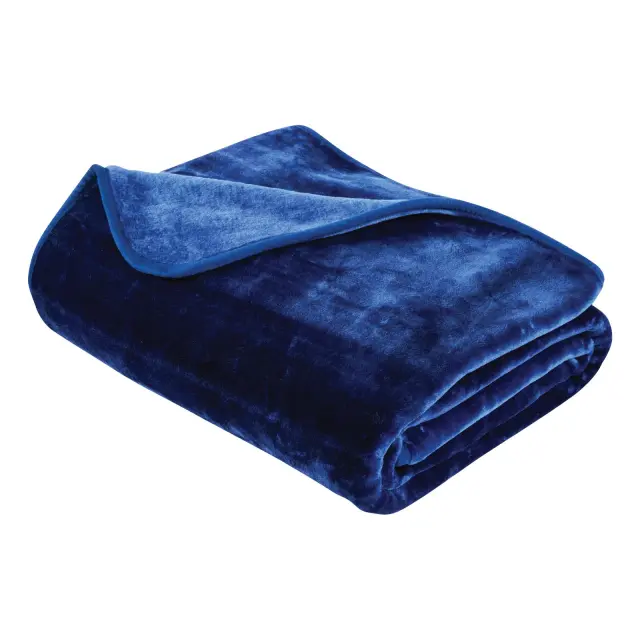 Κουβέρτα 160x220 Μονή Velour 700gsm Das Home 0292 Blue 100% Ακρυλικό 3