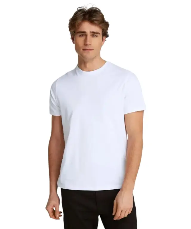 Calvin Klein - Ανδρικό T-shirt Smooth Cttn Solid Regular Fit LV040HM265-YAA Λευκό