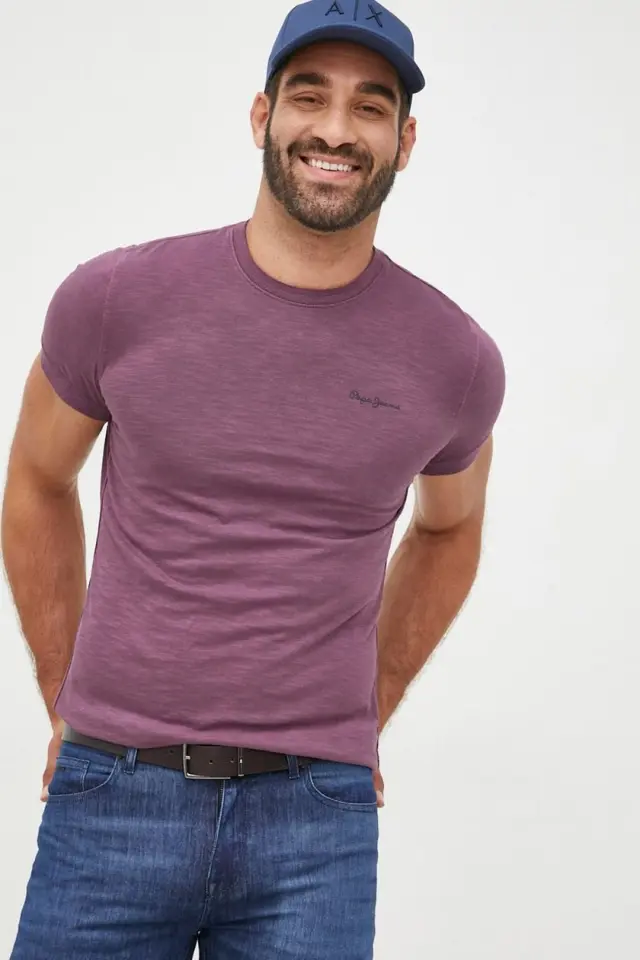PEPE JEANS THANE CREW ΑΝΔΡΙΚΗ ΜΠΛΟΥΖΑ - 451 PURPLE