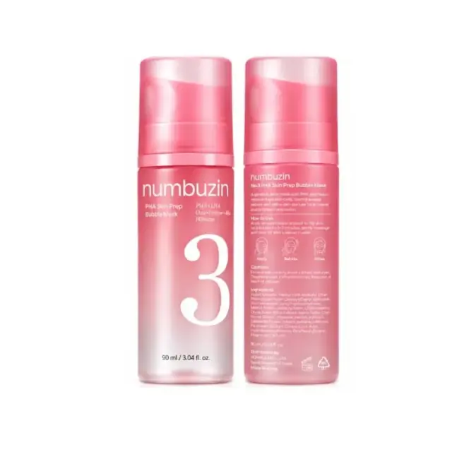 Numbuzin No.3 PHA Skin Prep Bubble Mask Μάσκα Προσώπου με Φυσαλίδες για Ήπια Απολέπιση, 90ml