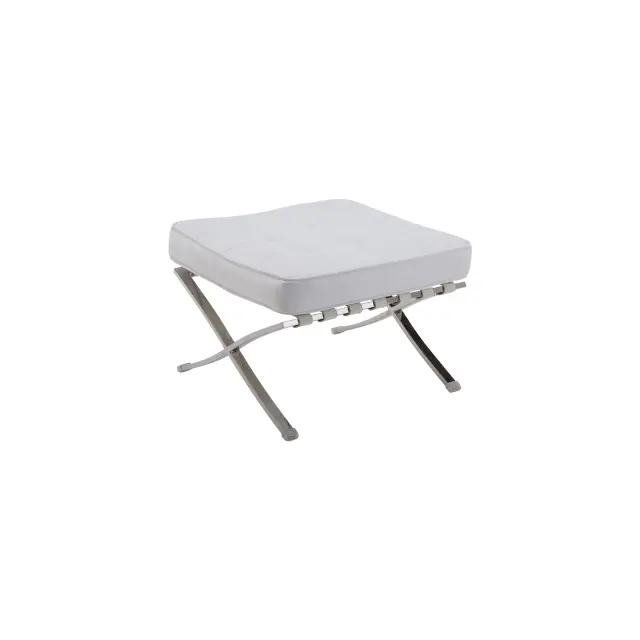 Σκαμπώ Σαλονιού BARCELONA PU Άσπρο 61x61x43cm