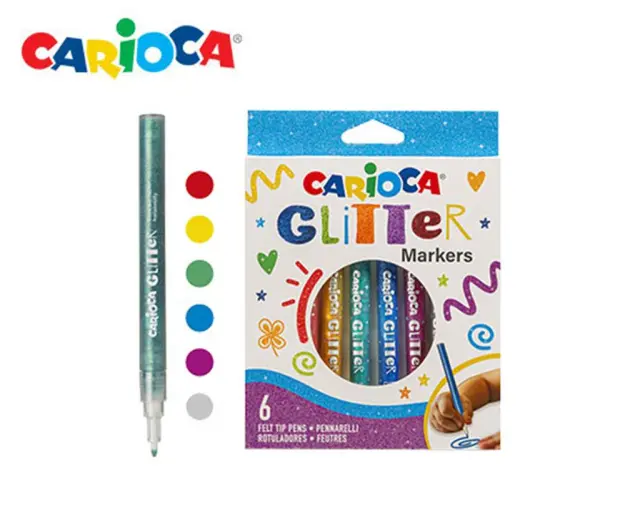 Carioca Glitter Μαρκαδόροι Ζωγραφικής σε 6 Χρώματα/ 239.421908 (Carioca)